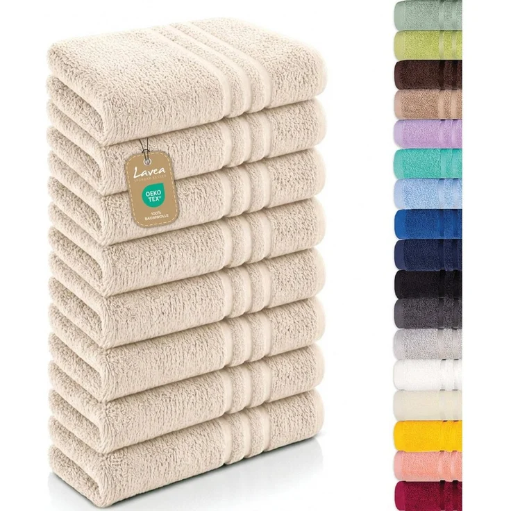 Lavea Handtücher 8er Handtuch Set 50x100 cm, Sporthandtuch, Badetuch, (Frottierserie Elena), Saugstarke & weiche Gästetücher, Handtuch Set – Bild 1