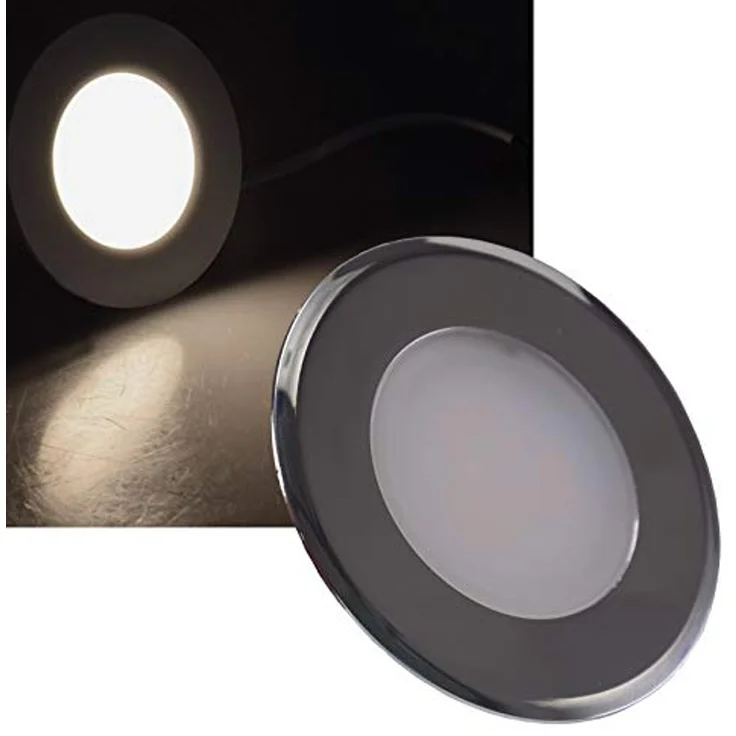 ChiliTec LED Einbauleuchte Treppenlicht - Stufenleicht für Unterputz Dosen - 2Watt 150Lumen - für 60mm UP-Dosen - 230V Stufenbeleuchtung Licht Weiß – Bild 1