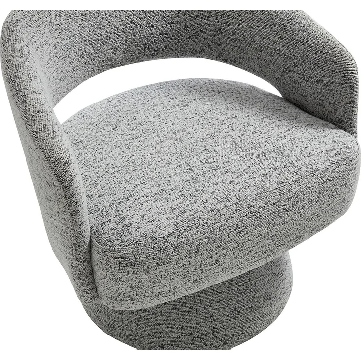 Vente-unique - Drehbarer Sessel - Chenille Stoff Grau - FEDOTE – Bild 5