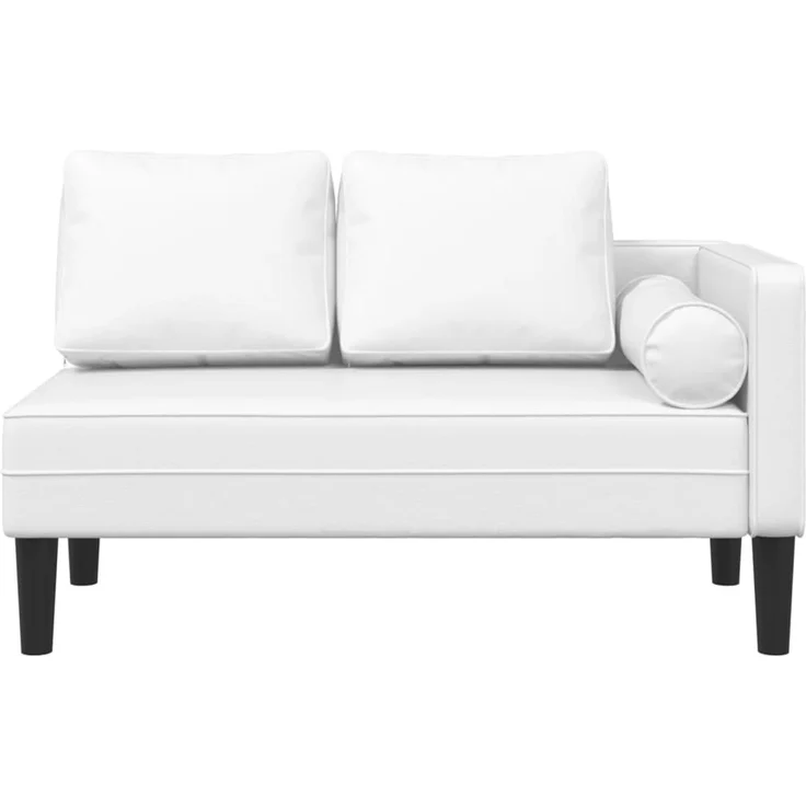 vidaXL Chaiselongue mit Kissen, Weiß Kunstleder, 116,5 x 62 x 57,5 cm – Bild 3