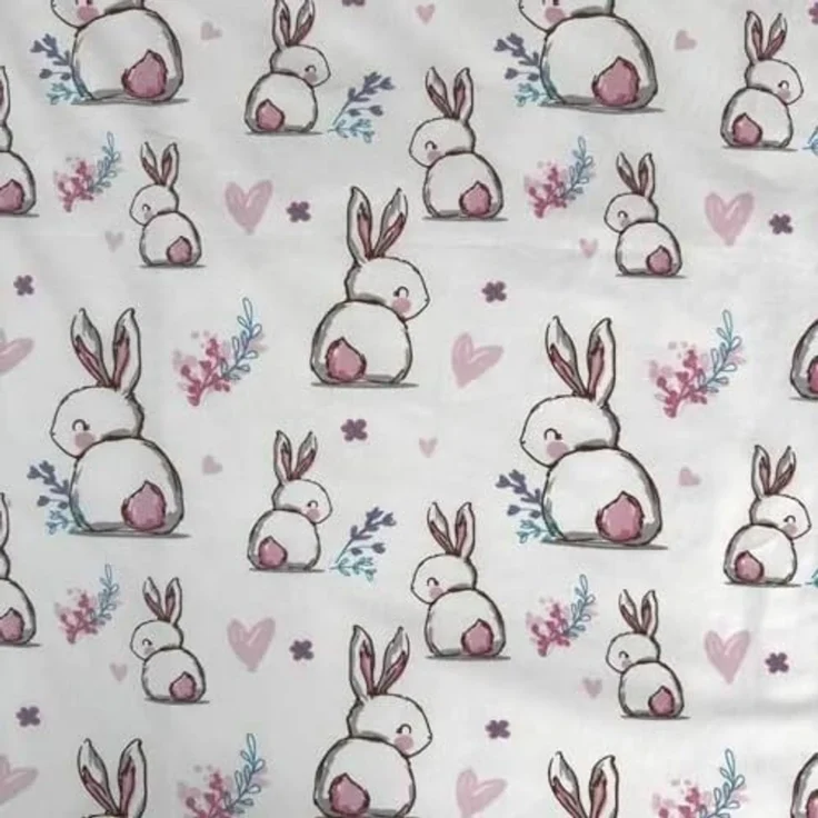 Baby Bettwäsche Bunny rosa mit Hase 100x135 + 40x60 cm – Bild 6