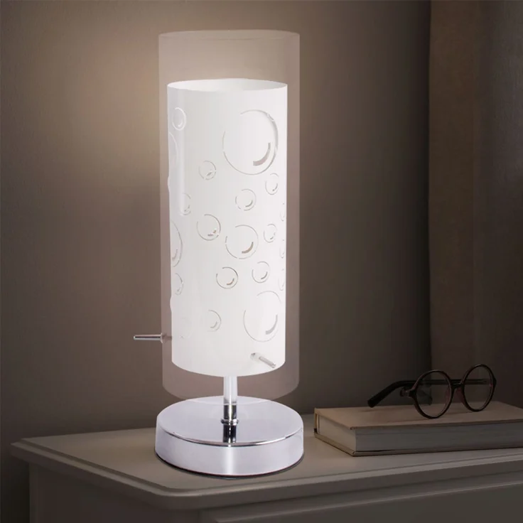 RGB LED Tischleuchte, Glas, Motiv Luftblasen, H 34 cm – Bild 6