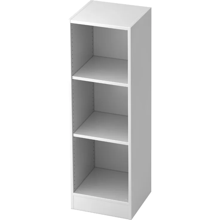 bümö office Regal weiß, Standregal Holz - Aktenregal für Ordner & Bücher, Bücherregal 40 cm schmal, 3 OH Regal Wand, Büroregal, Holzregal, Ordnerregal, Buchregal, Wandregal, Büromöbel, 6050-W
