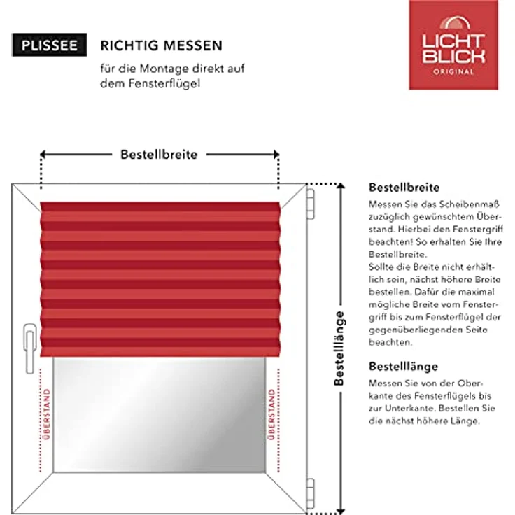 Lichtblick Plissee Nizza Taupe Tageslicht; einfache Installation mit Klemmträgern; verspannt, 130,0 cm, 80,0 cm – Bild 6