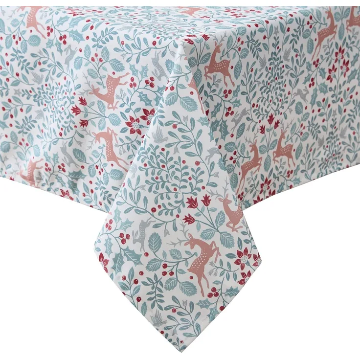Laura Ashley Dekorative Tischdecke, Knitter- und schmutzabweisend, auslaufsicher, wasserabweisend, pflegeleicht, waschbar, Polyestergewebe für Esszimmer, Küche, Urlaub und Party, 152,4x213,4 cm,