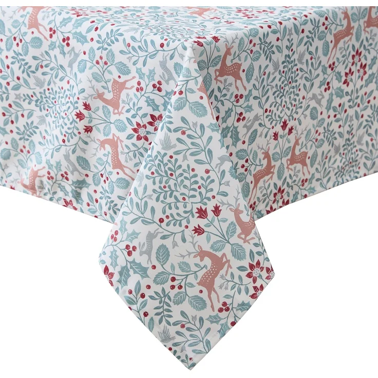 Laura Ashley Dekorative Tischdecke, Knitter- und schmutzabweisend, auslaufsicher, wasserabweisend, pflegeleicht, waschbar, Polyestergewebe für Esszimmer, Küche, Urlaub und Party, 152,4x213,4 cm,