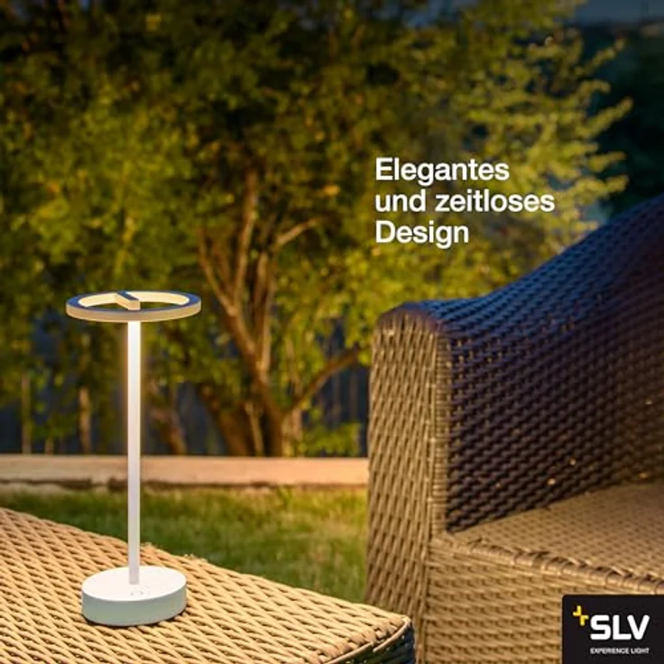 SLV VINOLINA ONE, LED Akku-Tischleuchte IP54, 2700K, dimmbar, weiß – Bild 2