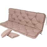 TexDeko Auflagekissen Ecolen Gartenbankauflage für Hollywoodschaukel mit Rückenlehne, (1x Gartenbankauflage für Hollywoodschaukel + 2x Kissen), UV-Beständig