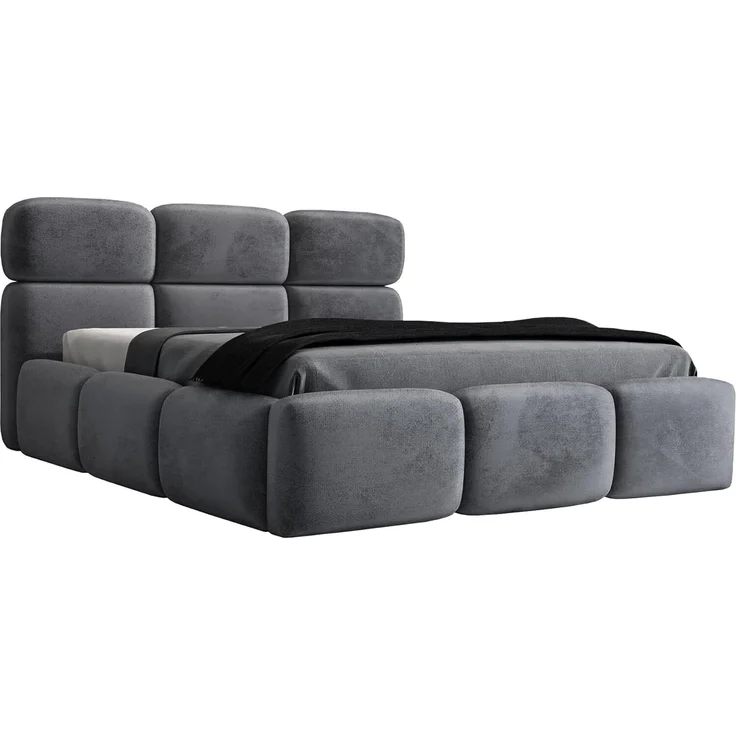 Polsterbett MAROKO 120x200 ohne Matratze mit Bettkasten und Lattenrost. Farbe: Anthracite 18 – Bild 1