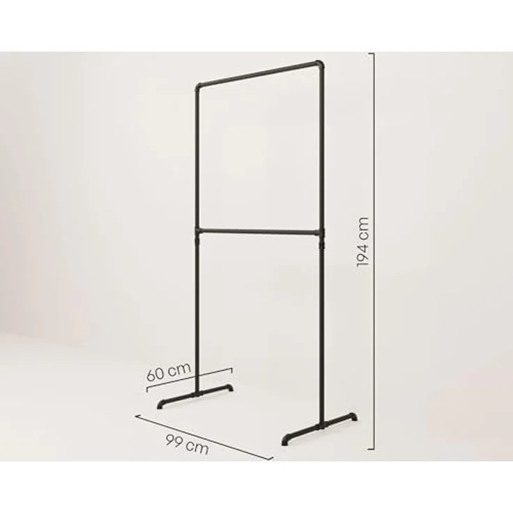 pamo. design Kleiderständer LAS, (Kleiderstange ohne Bohren), Offene und freistehende Kleiderstange – Bild 2