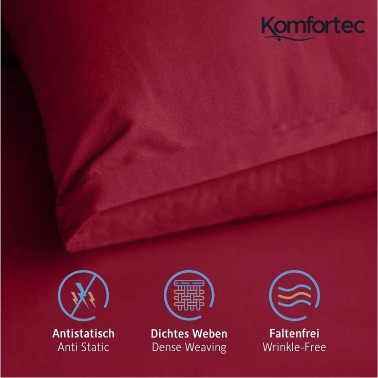 Komfortec Kissenbezug Premium Kopfkissenbezug, gebürstet 100% Mikrofaser 90g/m², (2 Stück), 40x60 cm mit Reißverschluss, Superweiches Kissenhülle Set – Bild 3