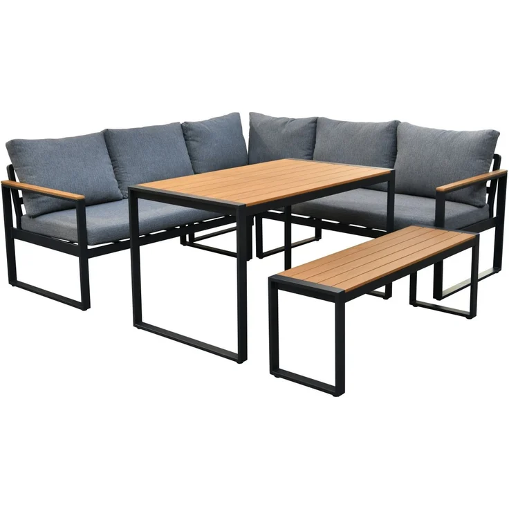 Gardissimo TONY Alu Ecklounge Gartenmöbel Sitzgruppe Holzoptik Nonwood – Bild 7
