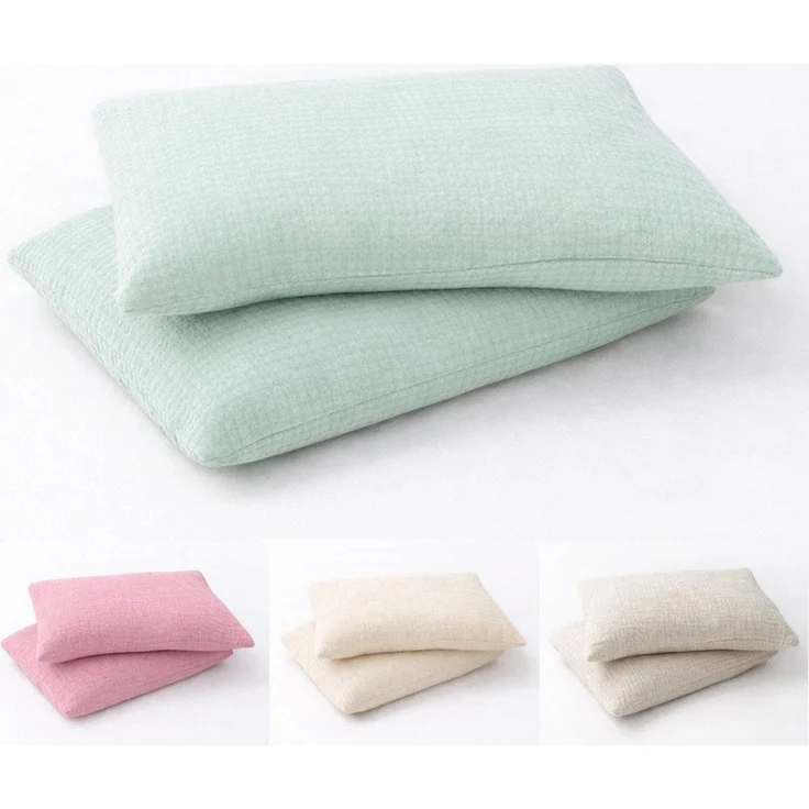 BABEES Kissenbezüge 2-er Set Kissenbezug 40x60 / 30x50 cm 100% Musselin Baumwolle 150 g/qm, Kissenbezüge Kissenhülle Kinderbettwäsche Kinderzimmer Creme Beige – Bild 1