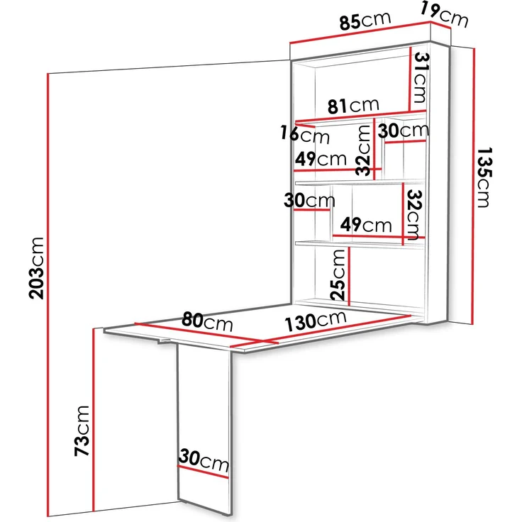 Wandtisch Albi (Farbe: Sonoma Eiche) – Bild 5