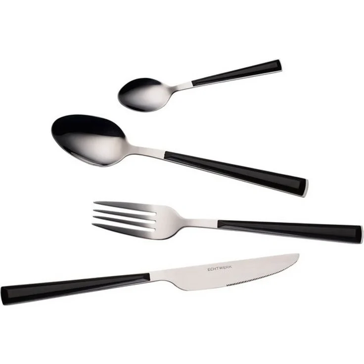 ECHTWERK Besteck-Set Basic (16-tlg), 4 Personen, Edelstahl 18/0, Camping/Picknickbesteck, Kunststoffgriffe – Bild 4