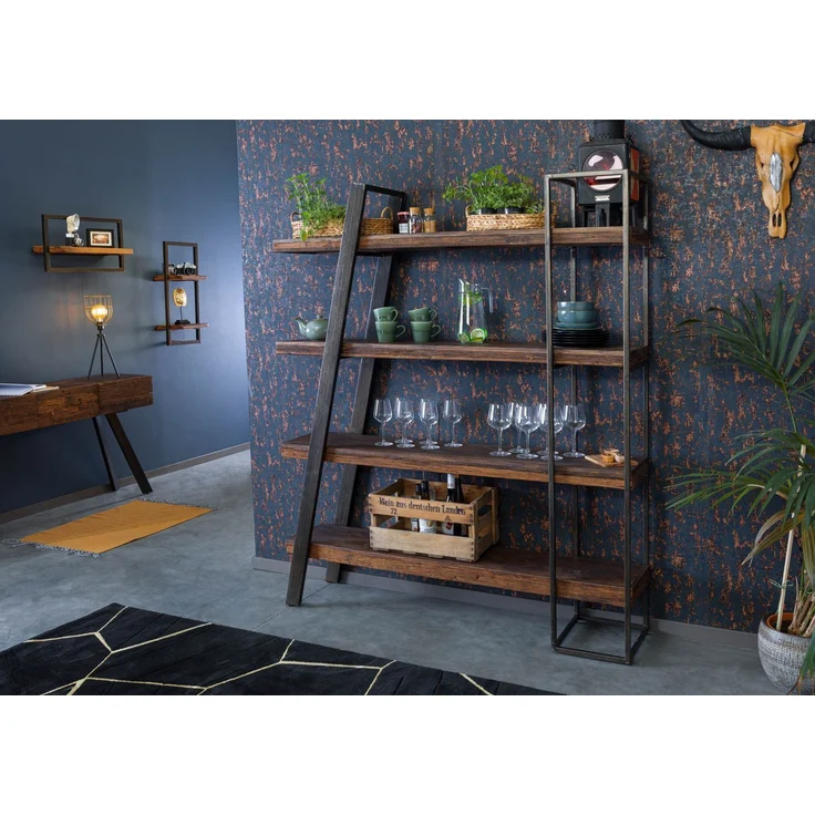 Regal Akazie / Altholz 150x35x180 braun lackiert SEVILLA #10 – Bild 3