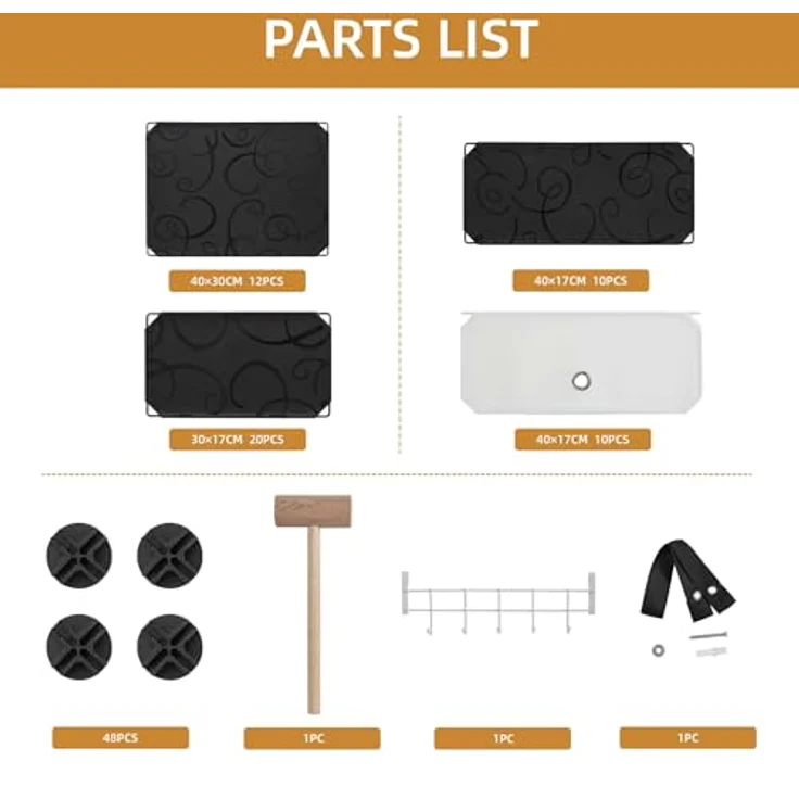 Mondeer Schuhregal, Kunststoff Schuhschrank, Modulares Schuhaufbewahrung mit Tür, Staub- und Wasserabweisend, Platzsparendes, 10 Fächer für Foyer, Schlafzimmer, Wohnzimmer, für 20 Paar Schuhe, Schwarz – Bild 8