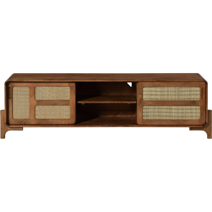 TV-Board Mango/Seegras 180 x 40 x 50 hellbraun lackiert MIZUMI #106 – Bild 7