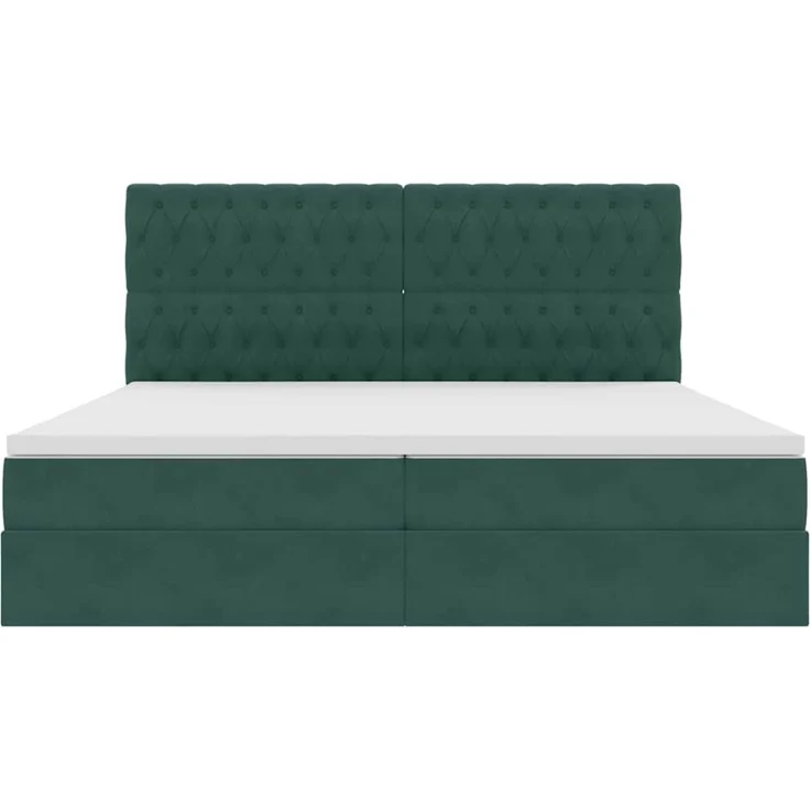 vidaXL Aufbewahrungsbett mit Matratze Dunkelgrün 200 x 200 cm Samt 3372114 – Bild 7