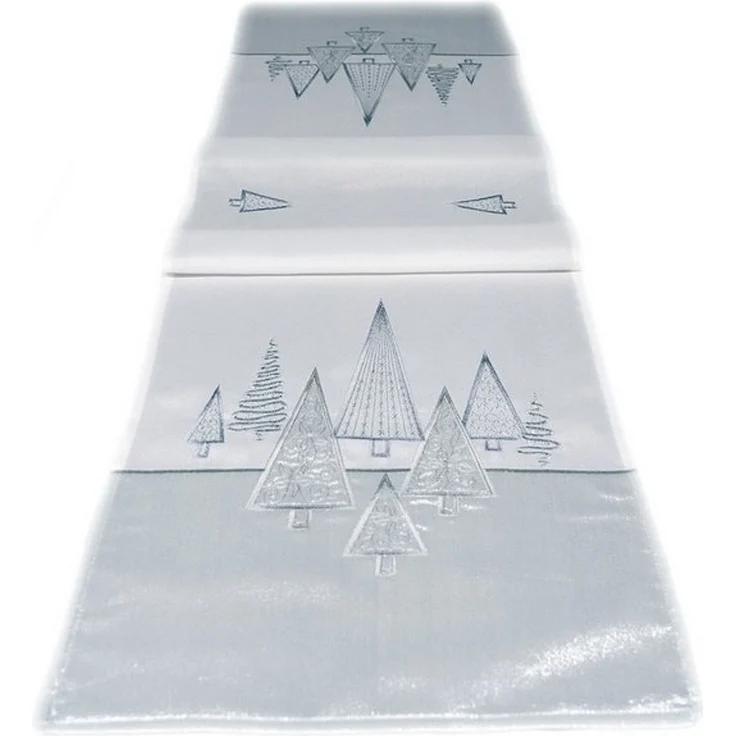 texpot Tischdecke Tischläufer Stickerei Tannenbäume Winter Weihnachten Deko (1-tlg) – Bild 2