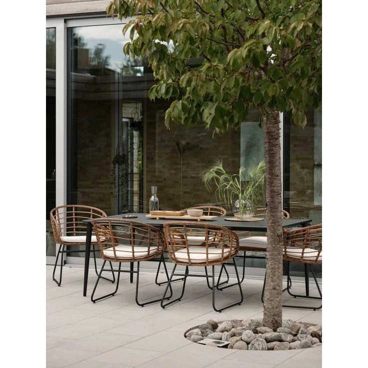 Gartenesstisch Nimes aus Aluminium, modern, schwarz, rechteckig, für 6–8 Personen – Bild 3