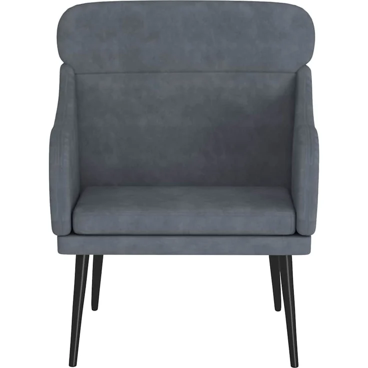 Sessel wohnzimmer, Relaxsessel Dunkelgrau 63 x 76 x 80 cm Samt – Bild 2