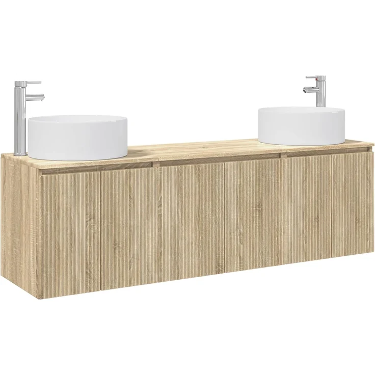 vidaXL Badezimmerschrank-Set 3 stk. Sonoma-Eiche 161,5 x 44,5 x 80 cm 3405729 – Bild 2