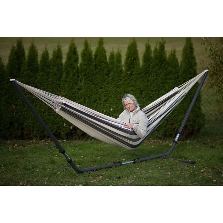 MacaMex Doppel-Hängematte Brasil Comfort Premium Cafe, Braun, 170 cm x 400 cm – Bild 5