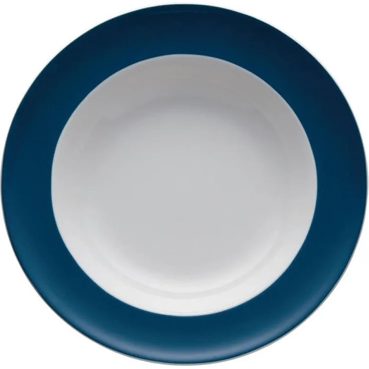 Thomas Sunny Day Suppenteller, Pastateller, Teller, Porzellan, Petrol Blue / Blau, Spülmaschinenfest, 23 cm, 10323