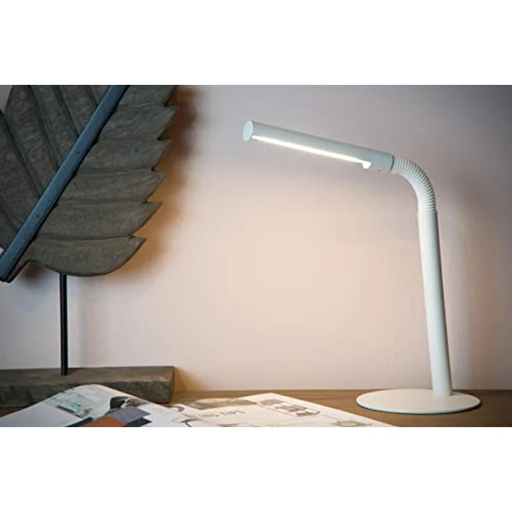 LUCIDE GILLY Schreibtischlampe, LED 1x5W 2700K, flexibel, Weiß – Bild 2