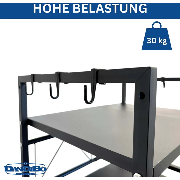 DanDiBo Verstellbares Küchenregal für Arbeitsplatte Schwarz Stehend 3 Stufig 40-64 cm Regal Küche 96614 Standregal – Bild 4