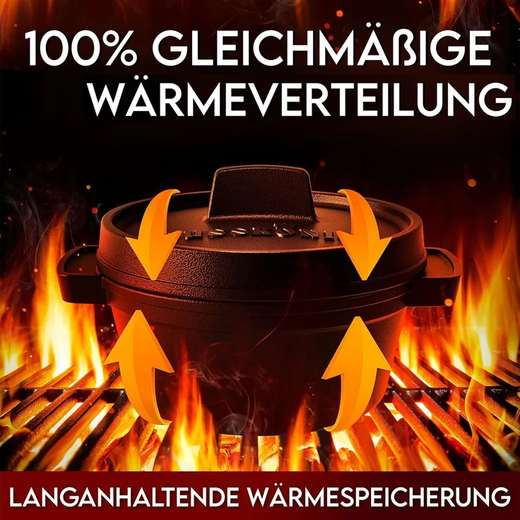 GUSSKÖNIG Dutch Oven Set Mini Topf mit Deckel 4Stk je 300 ml Pflegepaste – Bild 7