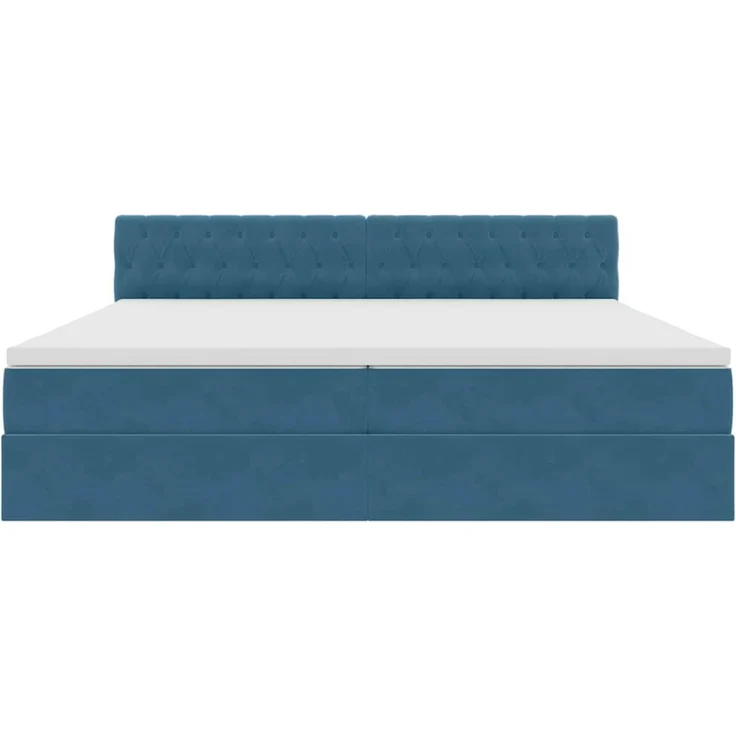 vidaXL Aufbewahrungsbett mit Kopfteil Dunkelblau 200 x 200 cm Samt 3370843 – Bild 6