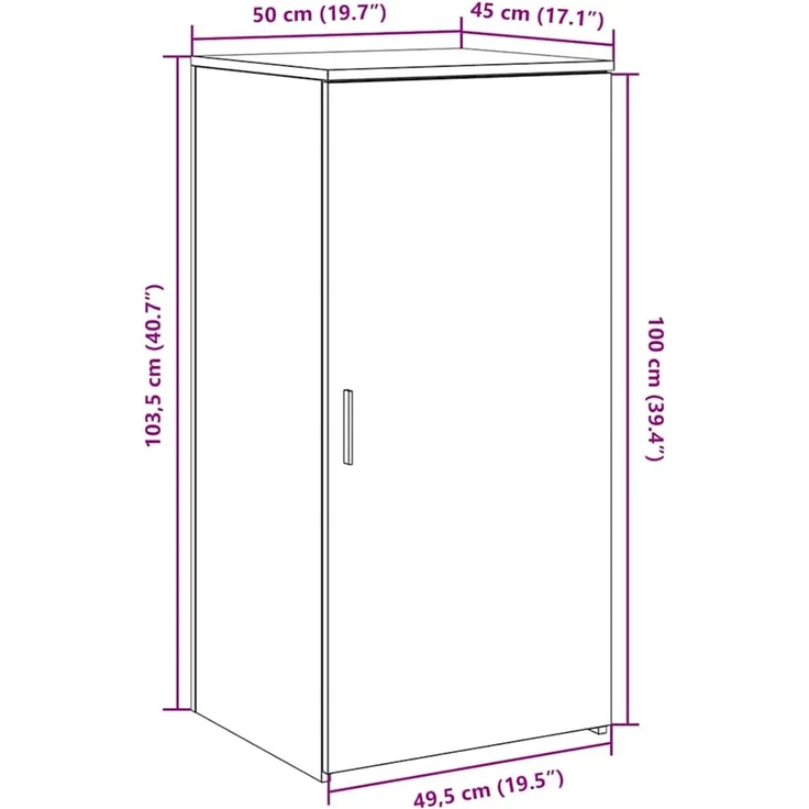 vidaXL Lagerschrank Grau Sonoma 50x45x103,5 cm Holzwerkstoff 859047 – Bild 10