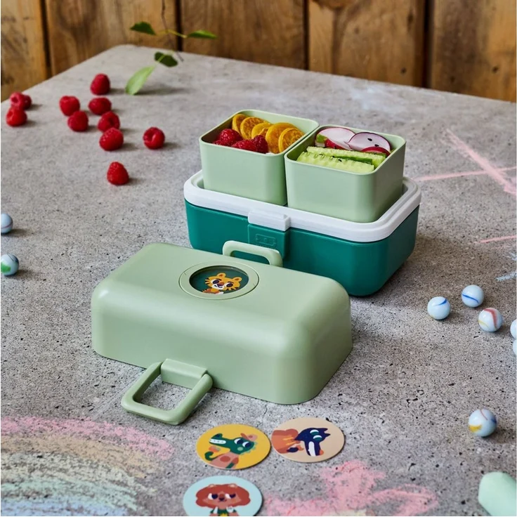 Monbento Lunchbox Kinder TRESOR 16 x 9.2cm Grün Lunch Bentobox 0.8L – Bild 1