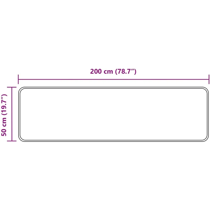 vidaXL Teppichläufer MARSA Schwarz 50x200 cm Polyester und PVC 42023368 – Bild 7