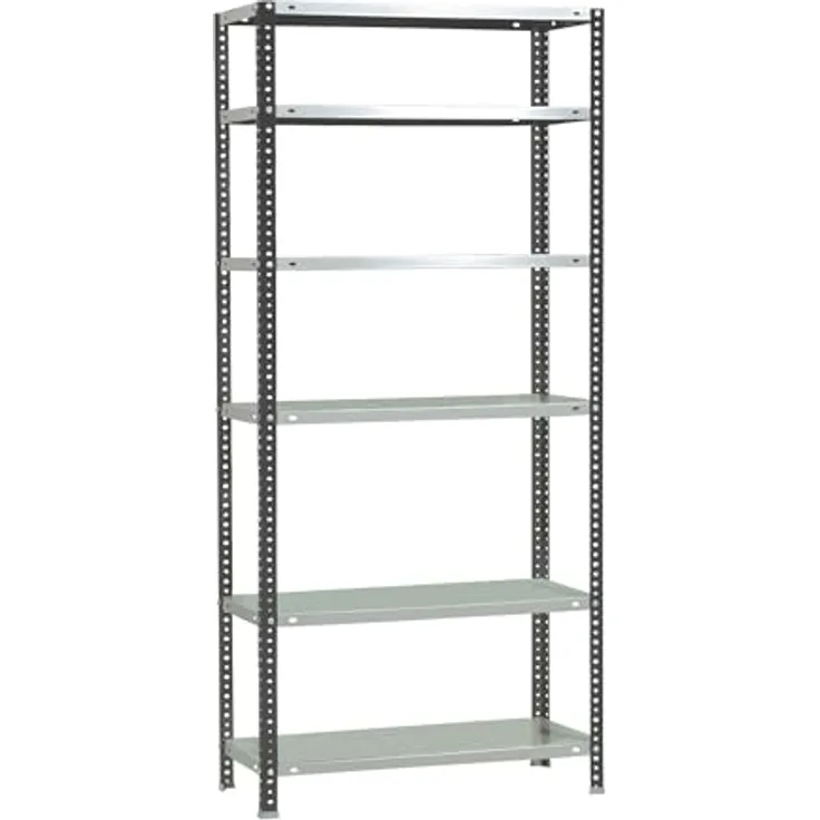 Simonrack Schwerlastregal, Lagerregal, 200 x 90 x 50 Metallregal, Kellerregal, Biegestelle 100 kg, 6 Fachböden, Anthrazit/Weiss - Comfort