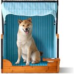 Hundestrandkorb Holz & Rattan inkl. Napf 10053176_470