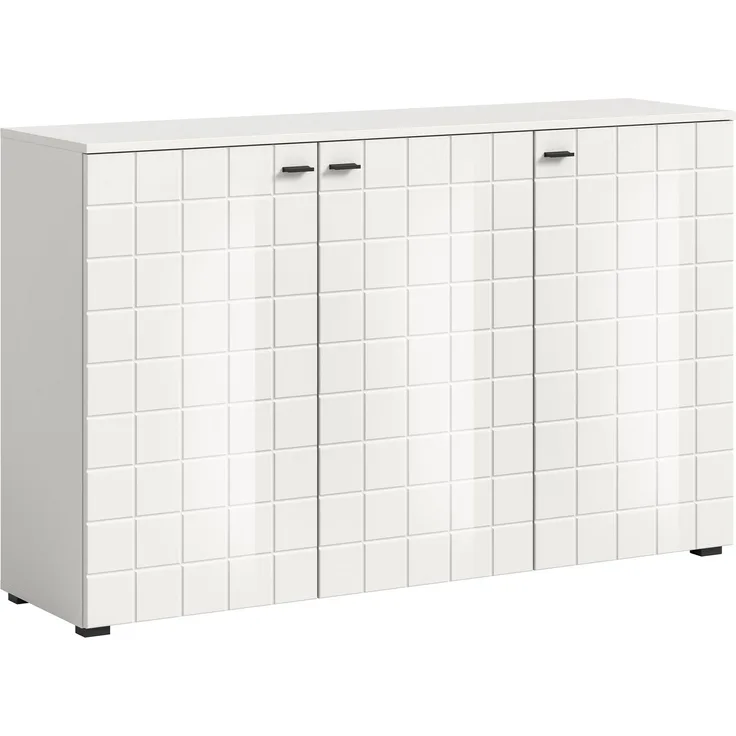 Sideboard Monte - Weiß Hochglanz / Weiß