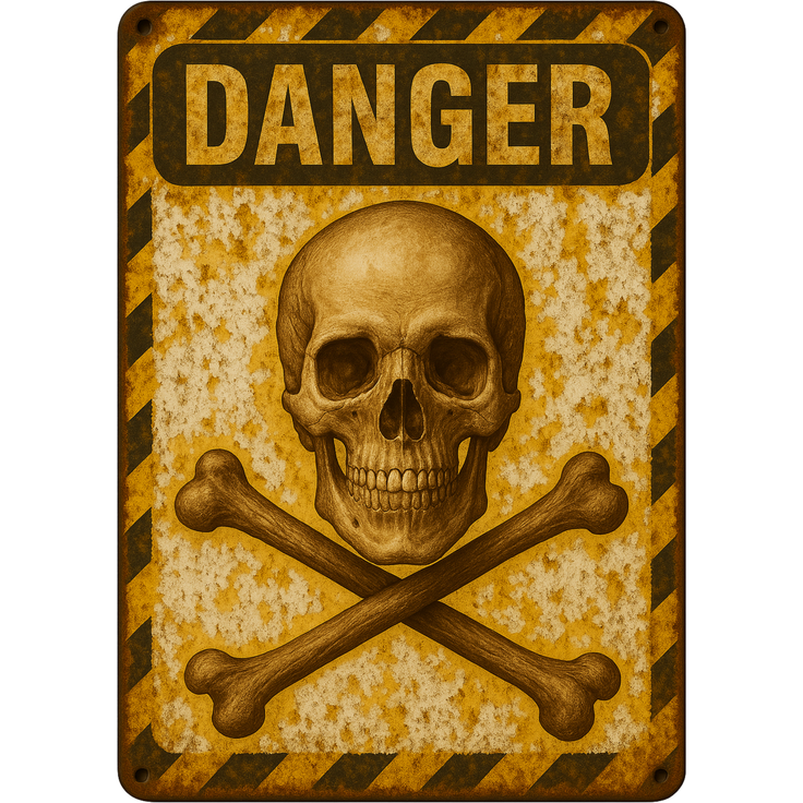 AstraDesign Blechschild 20x30cm - Danger Totenkopf – Metall – Mehrfarbig – AD0313