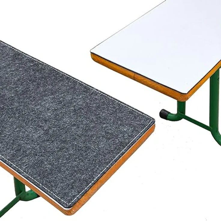 Dunedesign Bierbankauflage, Grau, 2-in-1 Filzpolster mit 4 rutschfesten Gurten, 220x25x0,8 cm, Outdoor-Kissen für Gartentisch und Bierzelt – Bild 1