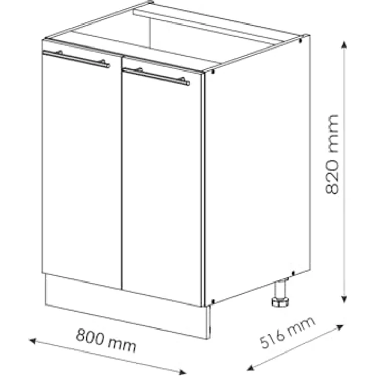 Vicco Spülenunterschrank Fame-Line, Goldkraft Eiche/Anthrazit, 80 cm mit Regal, AP Anthrazit – Bild 3