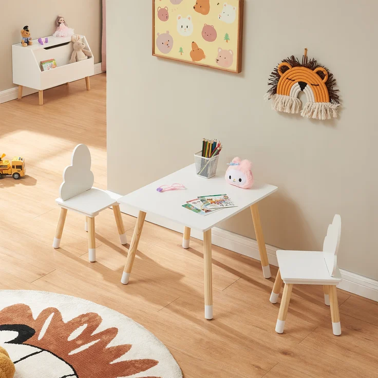 Kindersitzgruppe Hovle mit Wolken-Design Weiß [en. casa] – Bild 2