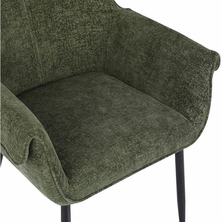 HOME DELUXE Esszimmerstuhl chenille CHENO - 1er Set Grün – Bild 3