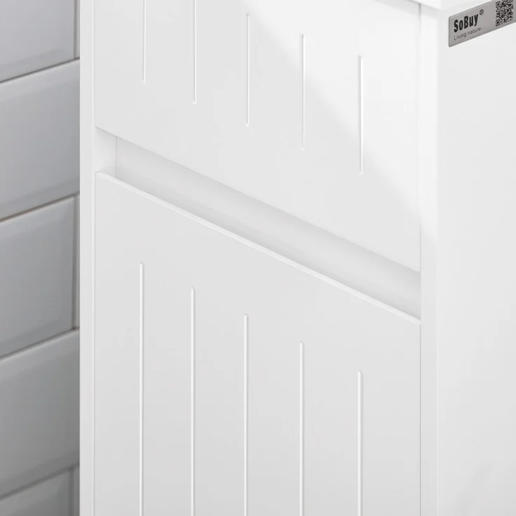 SoBuy BZR109-W Badezimmer-Hochschrank, MDF, Lackiert, Weiß, 40 x 172 x 35 cm – Bild 10