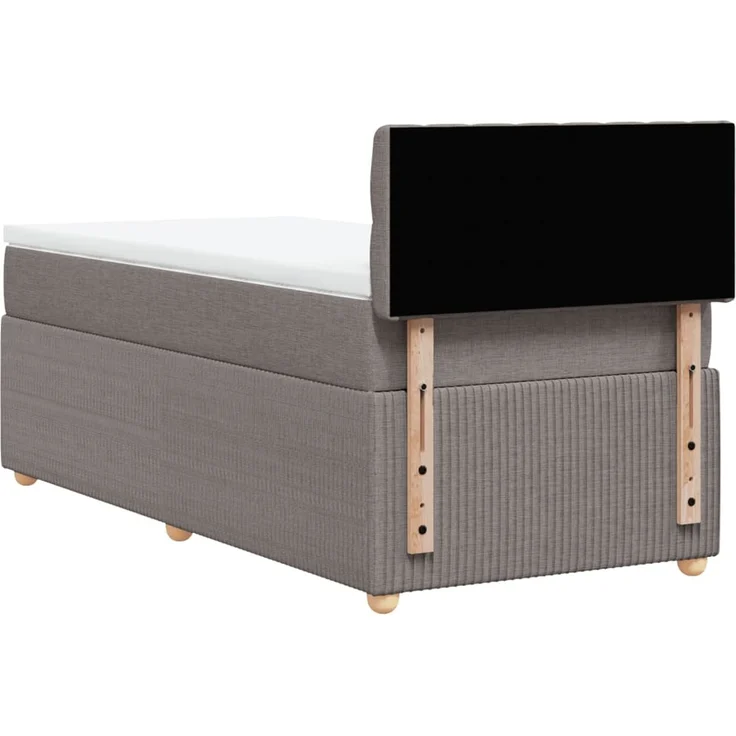 vidaXL Boxspringbett mit Matratze Taupe 100x200 cm Stoff 3287378 – Bild 6