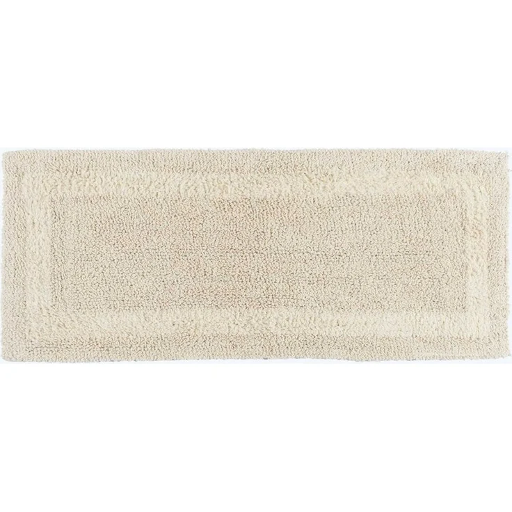 Homescapes Badläufer Creme, Premium Badematte 40x100 cm, Badteppich Baumwolle mit Wende-Design – Bild 1