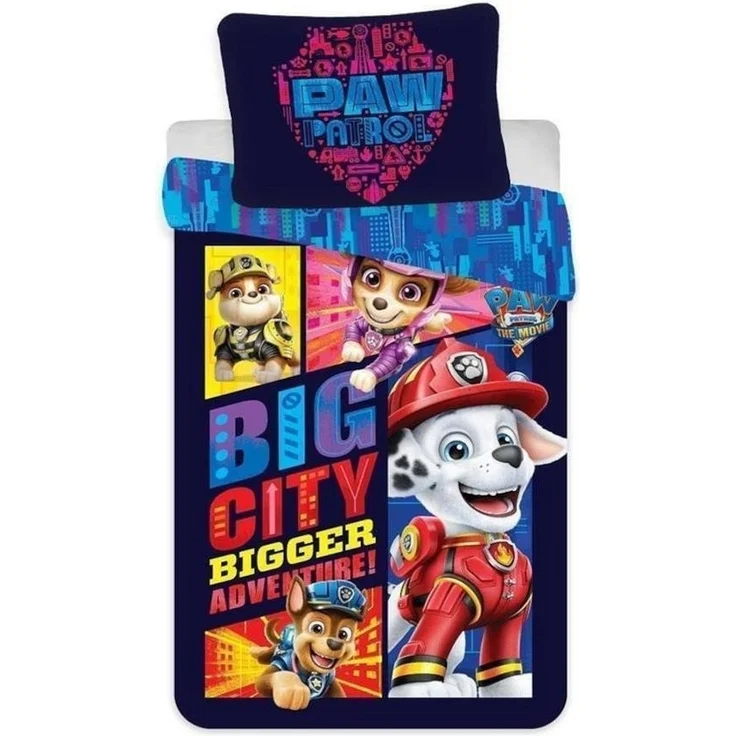 PAW PATROL Babybettwäsche PAW Patrol Baby Bettwäsche 100x135 Motiv "Big City - 2", 100% Baumwoll, mit versteckten Druckknöpfen verschlossen, 100% Baumwolle – Bild 5