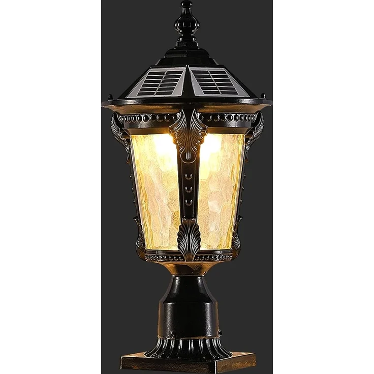 Arnusa LED Solarleuchte Sockelleuchte schwarz Außenleuchte Solarlampe Gartenleuchte kabellos, LED fest integriert, warmweiß, kaltweiß, Aluminium und Glas mit Fernbedienung dimmbar – Bild 3