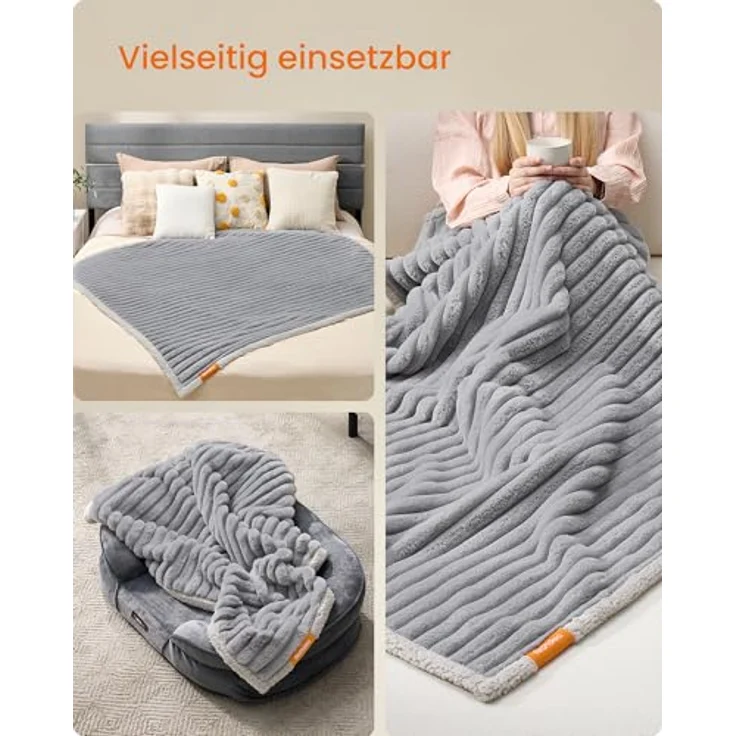 Feandrea Hundedecke, wasserdichte Decke, S, 73 x 63 cm, für Minihunde, beidseitig verwendbar, Hundesofa waschbar, taubengrau-hellgrau PPBDE033G01 – Bild 6